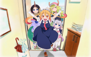 Anime girls doorway arms up - a doorway free wallpaper