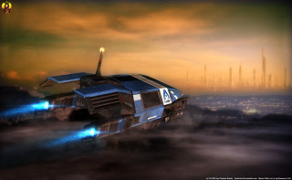 Futuristic vehicle blue light flying - a futuristic vehicle free wallpaper