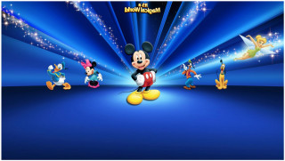 Mickey mouse cartoon stage blue - a stage free wallpaper