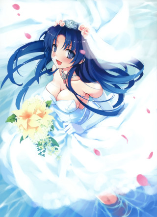 Woman bed flower bouquet relaxing - a detailed painting free wallpaper for mobile