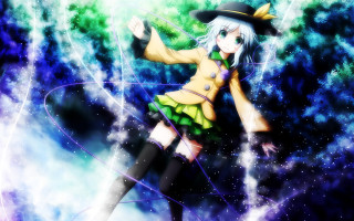 Woman witches costume standing sky - explosion free wallpaper for desktop