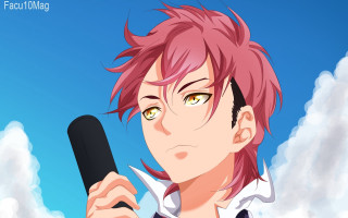 Man pink hair knife looking - pink hair holding free wallpaper
