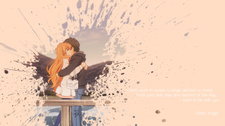 Couple hugging bench anime quote - a bench free wallpaper