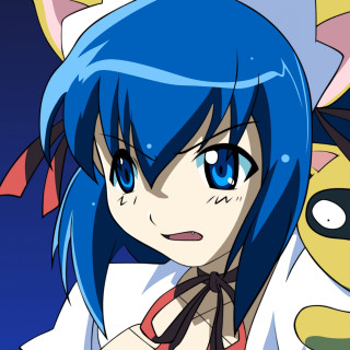 Girl blue hair cat ears 3 - her head free wallpaper for tablet