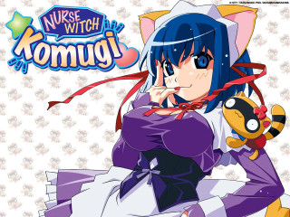 Anime bluehair catears holdingtoy poster - a toy free wallpaper