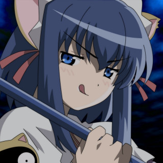 Anime girl sword cat shoulder 2 - the camera free wallpaper for tablet