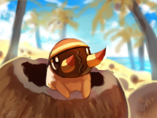 Bird helmet tree palm sky - area free wallpaper for desktop