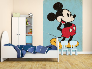 Mickey mouse mural bedroom blue - a bedroom free wallpaper
