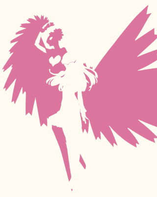 Woman large pink angel wings - her right hand free wallpaper for mobile