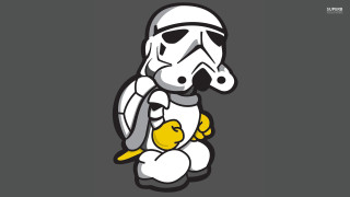 Stormtrooper duck starwars character holding - head free wallpaper