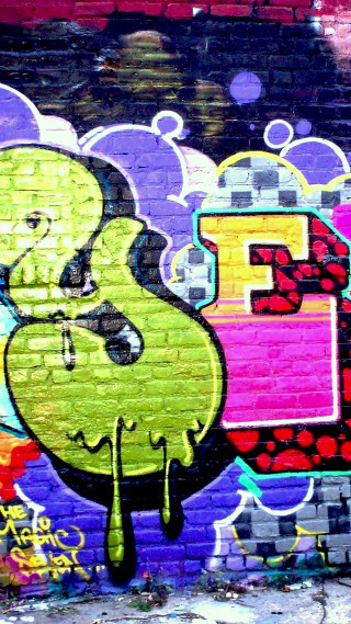 Graffiti wall green monster large - graffiti free wallpaper for mobile