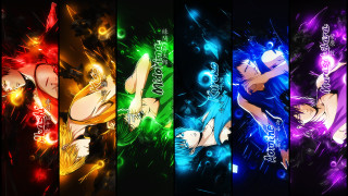 Anime characters colored lights group - anime free wallpaper