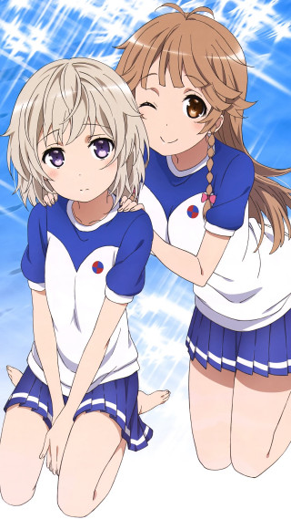 Anime girls standing water together - the water together free wallpaper for mobile