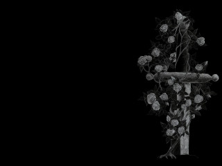 Cross flowers black background cross - a cross free wallpaper