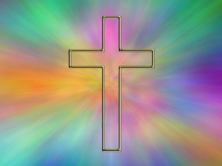 Cross colorful background light burst - radiant light free wallpaper