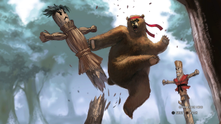 Bear demon woods broom cartoon - a broom free wallpaper
