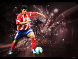 Man kicking soccer ball grass 3 - the background and a caption free wallpaper