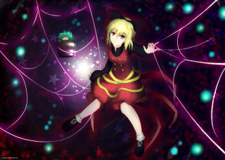 Girl dancing red dress starry - orphism free wallpaper