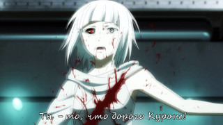 Woman white hair blood face - orphism free wallpaper