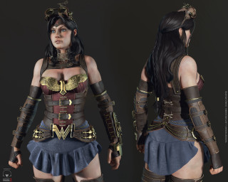 Woman costume sword armor chest - zbrush free wallpaper for desktop