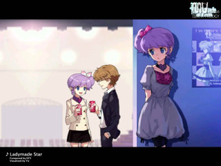 Anime couple characters blue wall - a purple wall free wallpaper for desktop