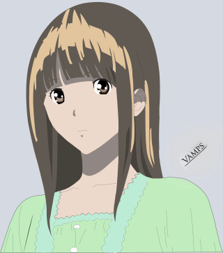 Girl green shirt bird anime - green free wallpaper for tablet