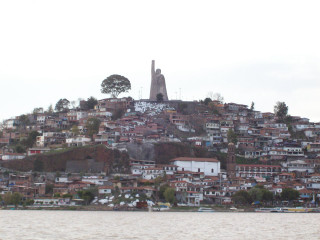 Hill statue water city view - quito school free wallpaper