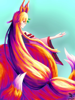 Woman long hair dragon tail - a painting of a woman free wallpaper for mobile