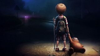 Boy backpack dark teddy bear 5 - a backpack and a backpack free wallpaper
