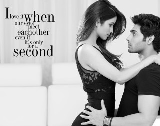 Man woman embracing black white - free love wallpaper