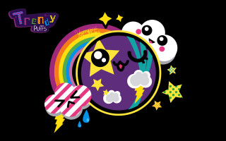 Cartoon character rainbow stars fantasy - a black background and a rainbow free wallpaper