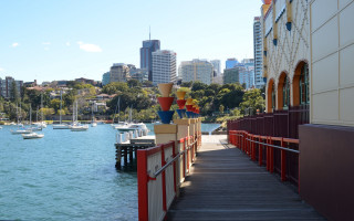 Dock boats cityscape bridge pagoda - the shore free wallpaper