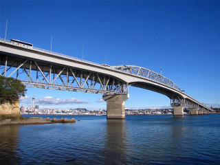 Bridge water train city background - a train free wallpaper