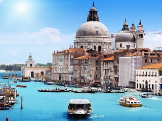 River boats buildings blue sky 2 - canaletto free wallpaper