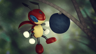 Cartoon character hanging tree branch - 3 d free wallpaper