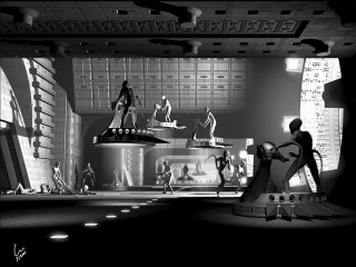 Futuristic building black white photo - a futuristic building free wallpaper