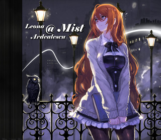 Woman dress bird fence lamppost - mist free wallpaper