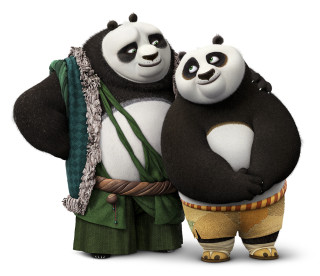 Pandas costume holding hands together - a large object free wallpaper for desktop