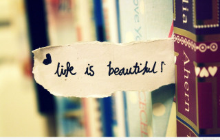 Life is beautiful library shelf - a library free wallpaper