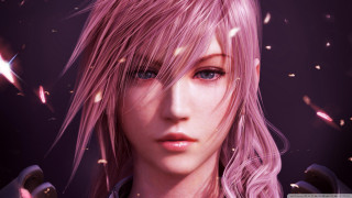 Woman pink hair gun purple - lightning free wallpaper