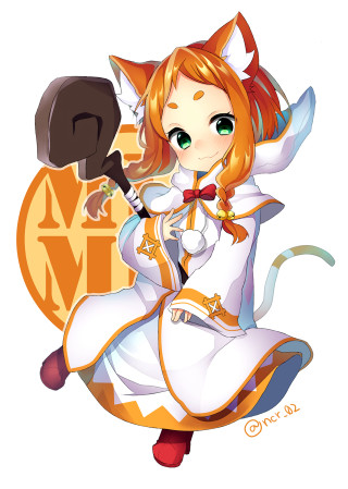 Cartoon character cat costume hat - orange free wallpaper for mobile