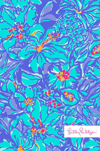 Blue red flower pattern white 2 - a silk screen free wallpaper for mobile