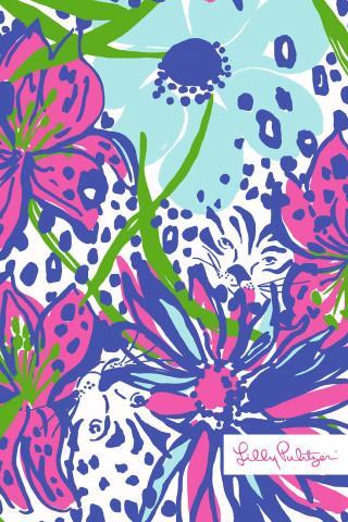 Colorful flower pattern blue background - maximalism free wallpaper for mobile