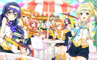Anime girls table food umbrella 2 - arent arentsz free wallpaper