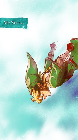 Cartoon woman flying snowboard wine - free fantasy wallpaper