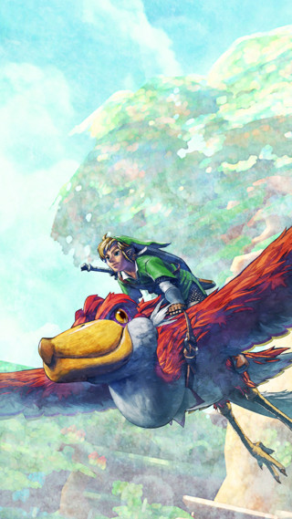 Woman riding bird sword hand - game art free wallpaper for mobile