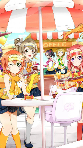 Anime girls table restaurant umbrella - free happy birthday wallpaper for mobile