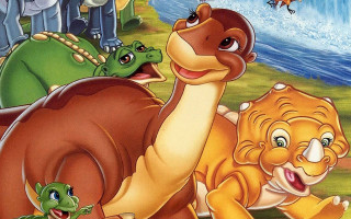 Cartoon animals field waterfall bird - a cartoon of a group free wallpaper