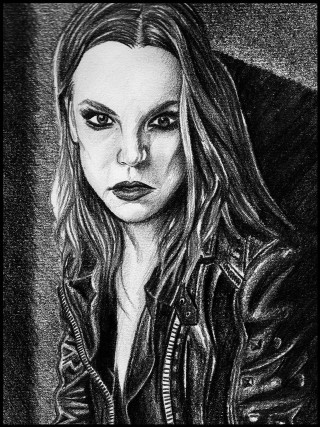 Woman long hair leather jacket 2 - alex grey free wallpaper for mobile