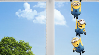 Minions hanging pole sky background - a pole free wallpaper